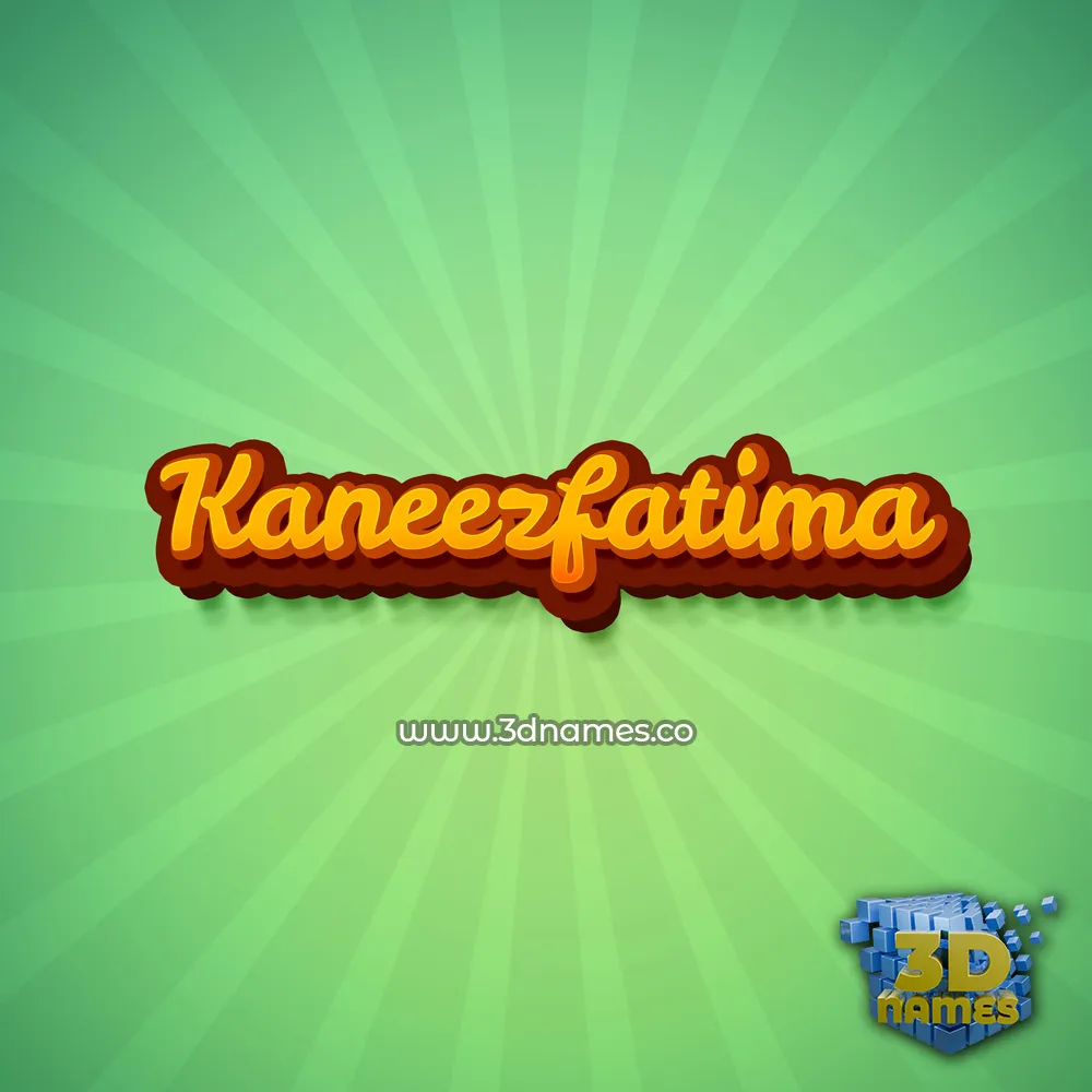 kaneezfatima in Green Rays style - 3D name wallpaper