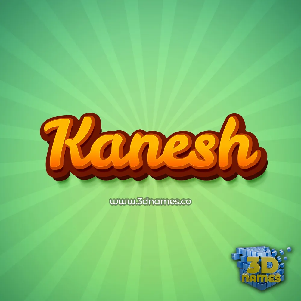 kanesh in Green Rays style - 3D name wallpaper