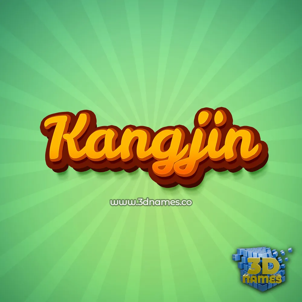 kangjin in Green Rays style - 3D name wallpaper