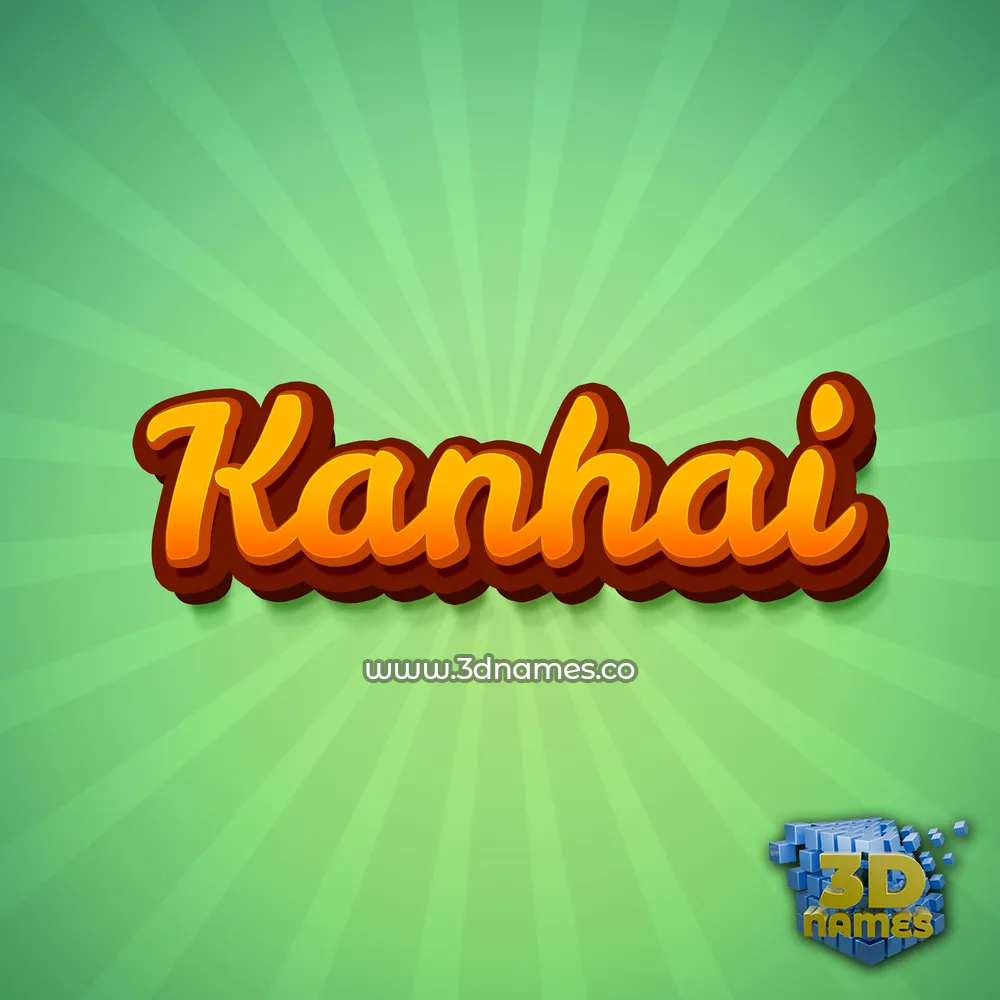 kanhai in Green Rays style - 3D name wallpaper