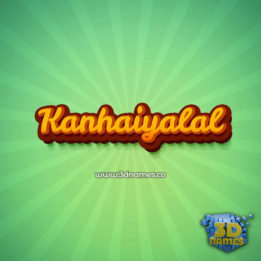 kanhaiyalal in Green Rays style - 3D name wallpaper