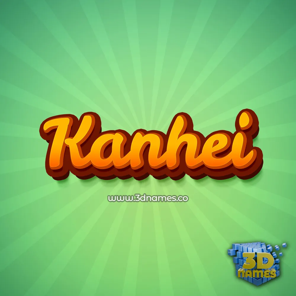 kanhei in Green Rays style - 3D name wallpaper