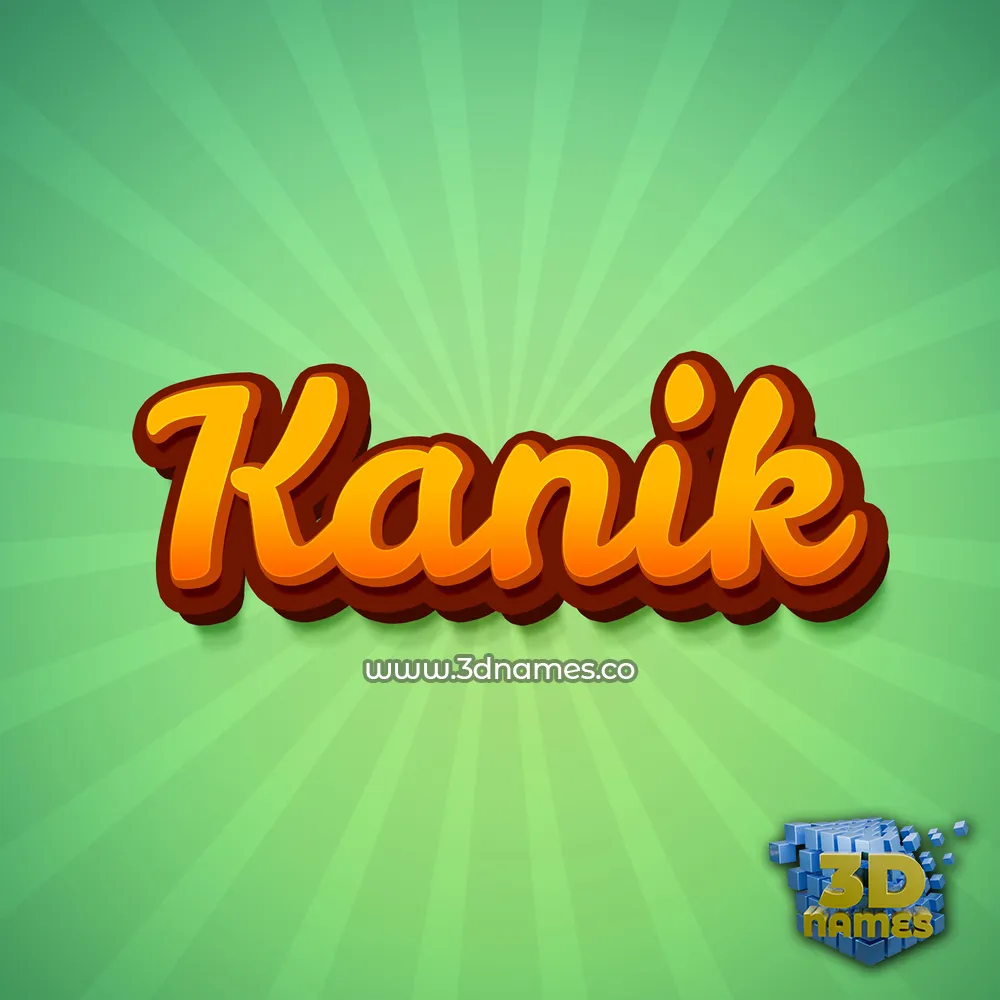 kanik in Green Rays style - 3D name wallpaper