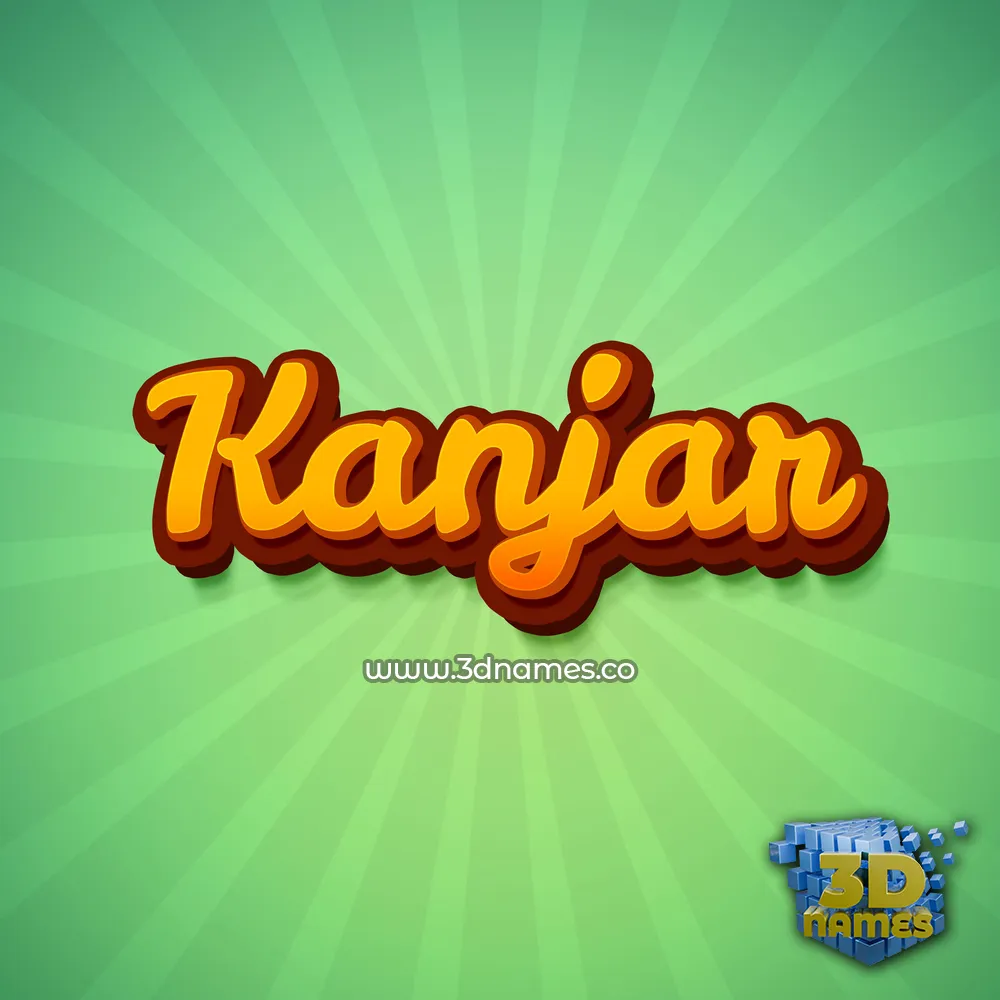kanjar in Green Rays style - 3D name wallpaper