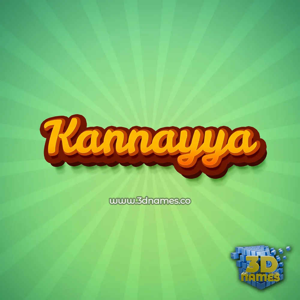 kannayya in Green Rays style - 3D name wallpaper