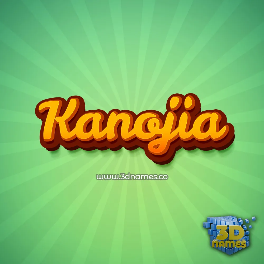 kanojia in Green Rays style - 3D name wallpaper