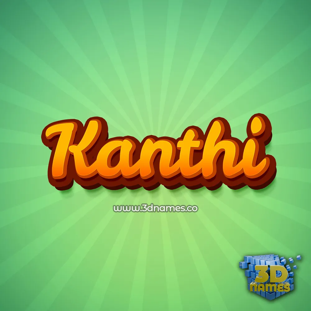 kanthi in Green Rays style - 3D name wallpaper