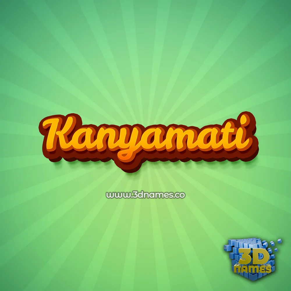 kanyamati in Green Rays style - 3D name wallpaper