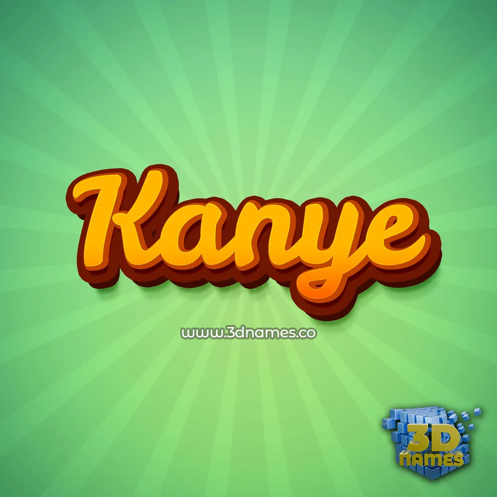 kanye in Green Rays style - 3D name wallpaper