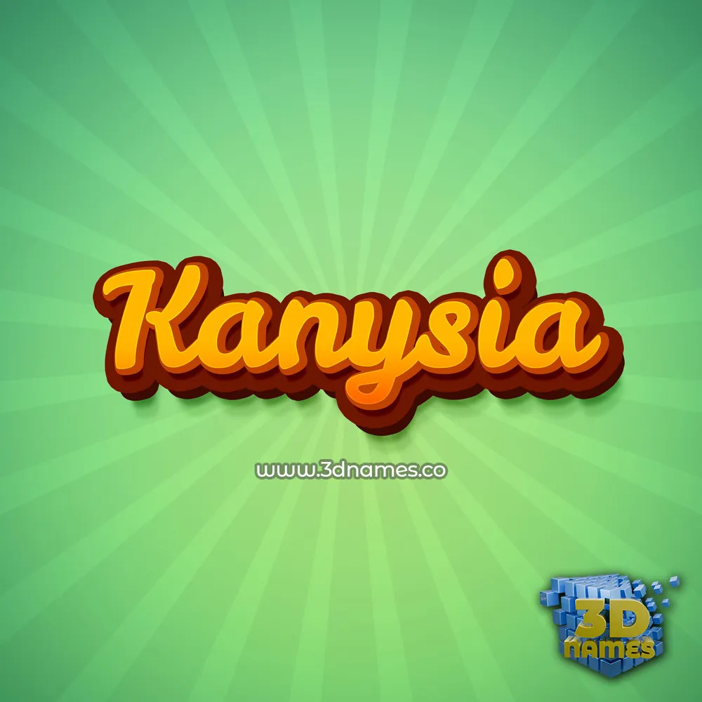 kanysia in Green Rays style - 3D name wallpaper