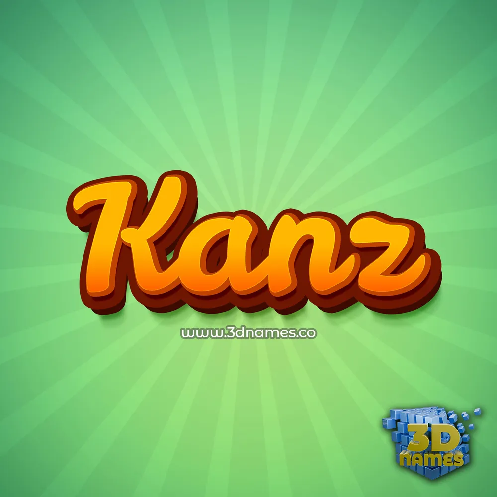 kanz in Green Rays style - 3D name wallpaper