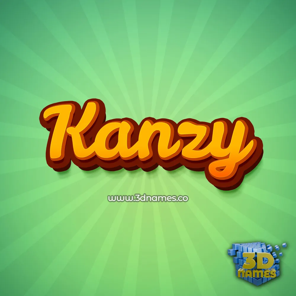 kanzy in Green Rays style - 3D name wallpaper