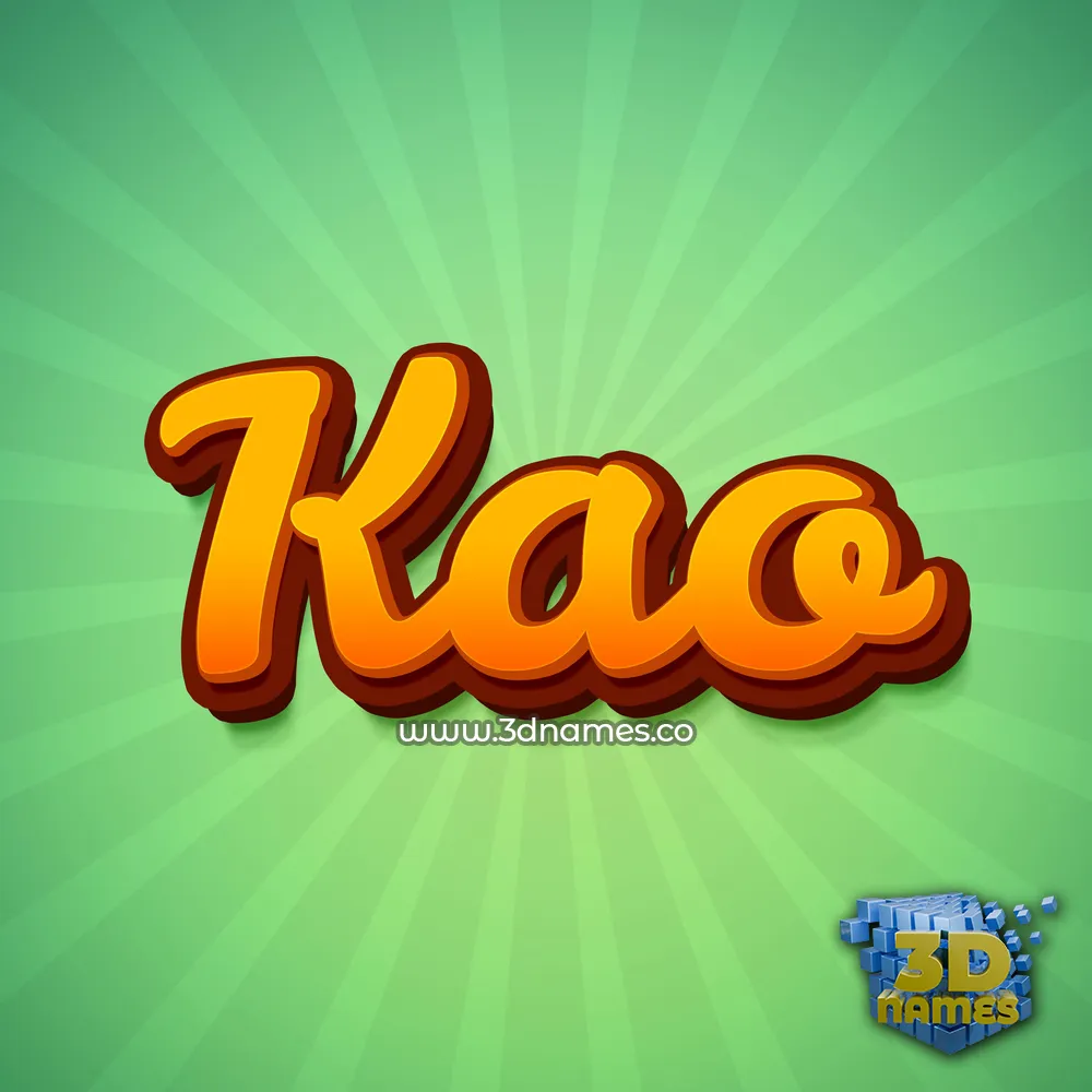 kao in Green Rays style - 3D name wallpaper