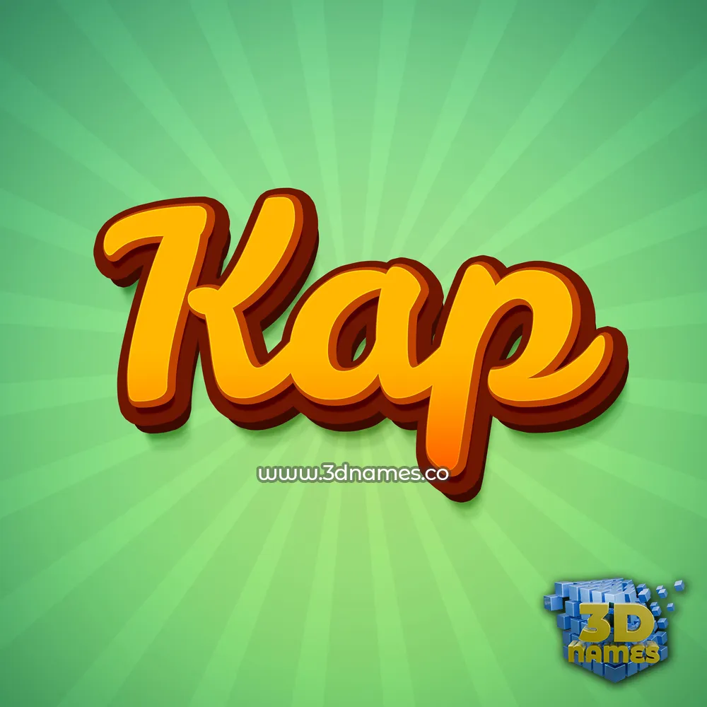 kap in Green Rays style - 3D name wallpaper