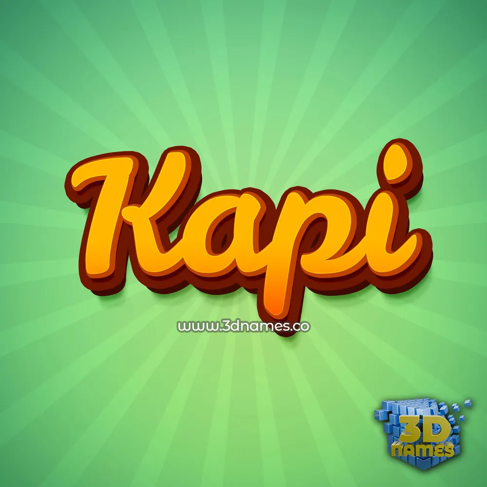 kapi in Green Rays style - 3D name wallpaper