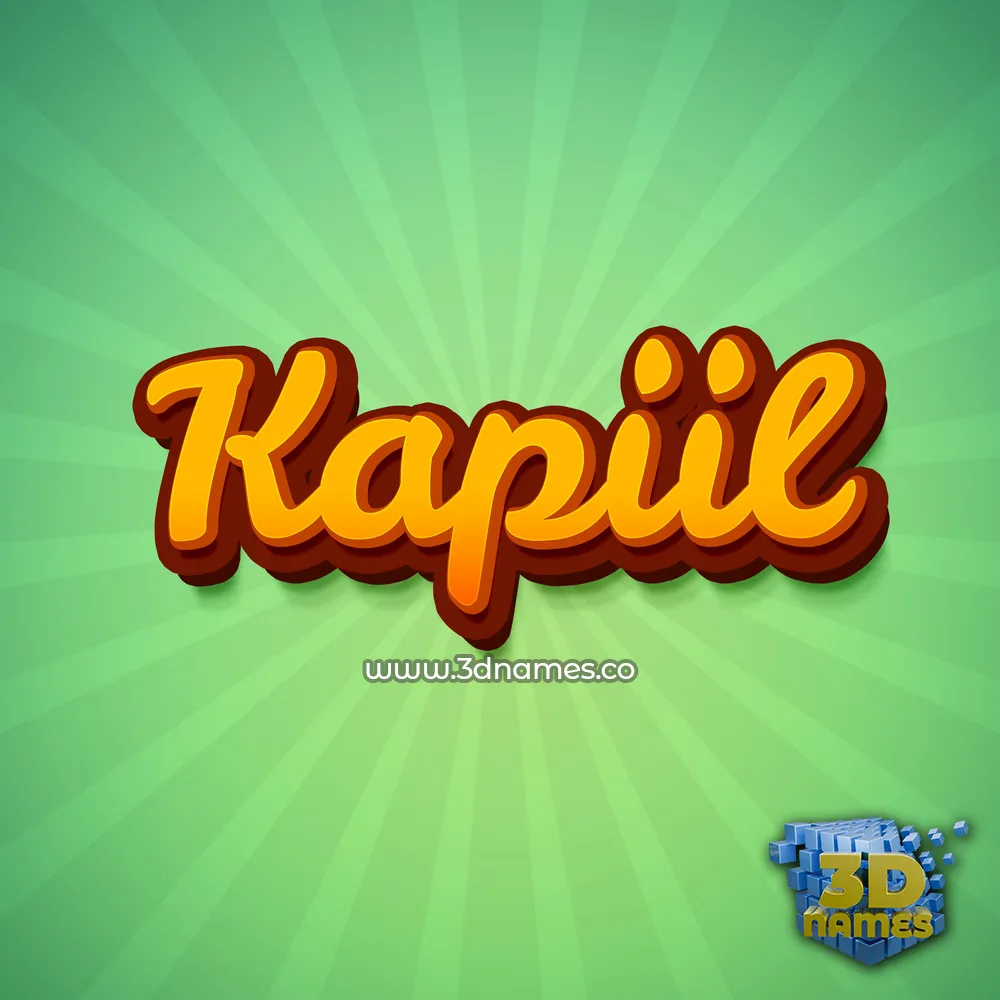 kapiil in Green Rays style - 3D name wallpaper