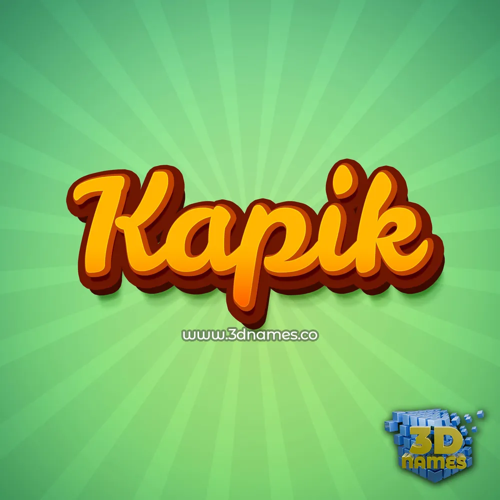 kapik in Green Rays style - 3D name wallpaper