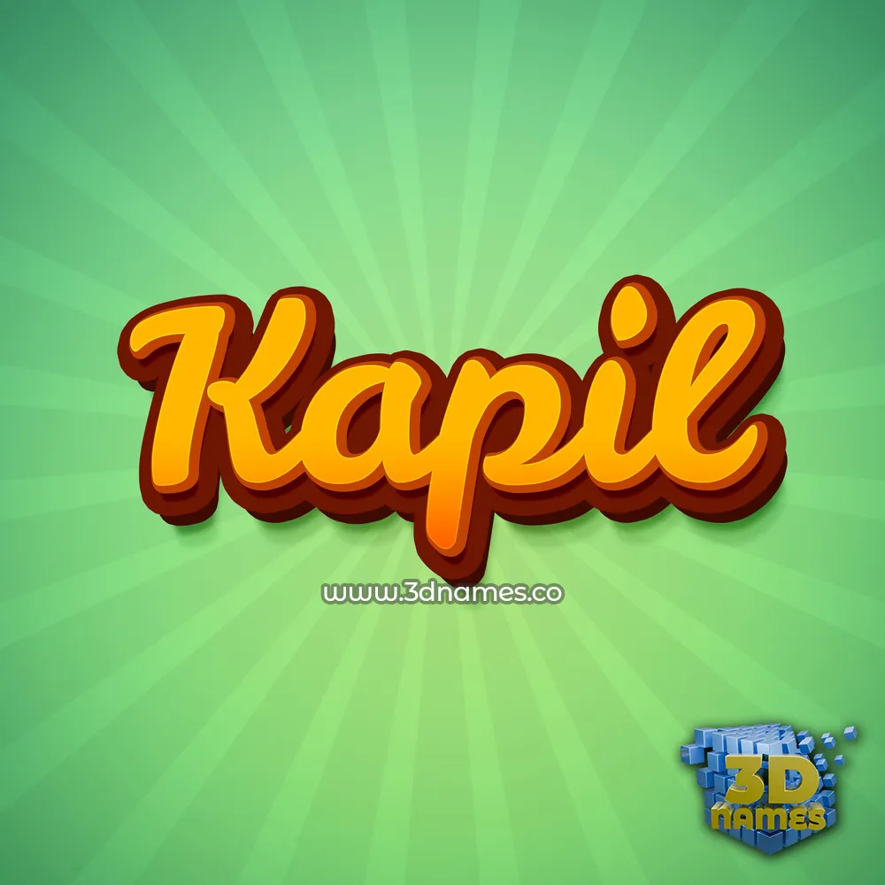 kapil in Green Rays style - 3D name wallpaper