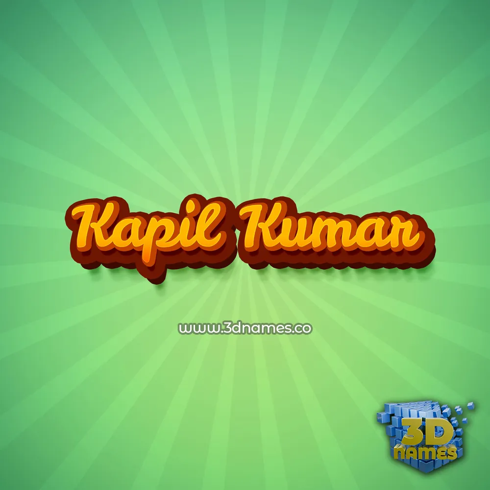 kapil kumar in Green Rays style - 3D name wallpaper
