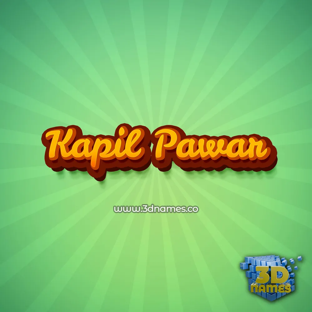 kapil pawar in Green Rays style - 3D name wallpaper