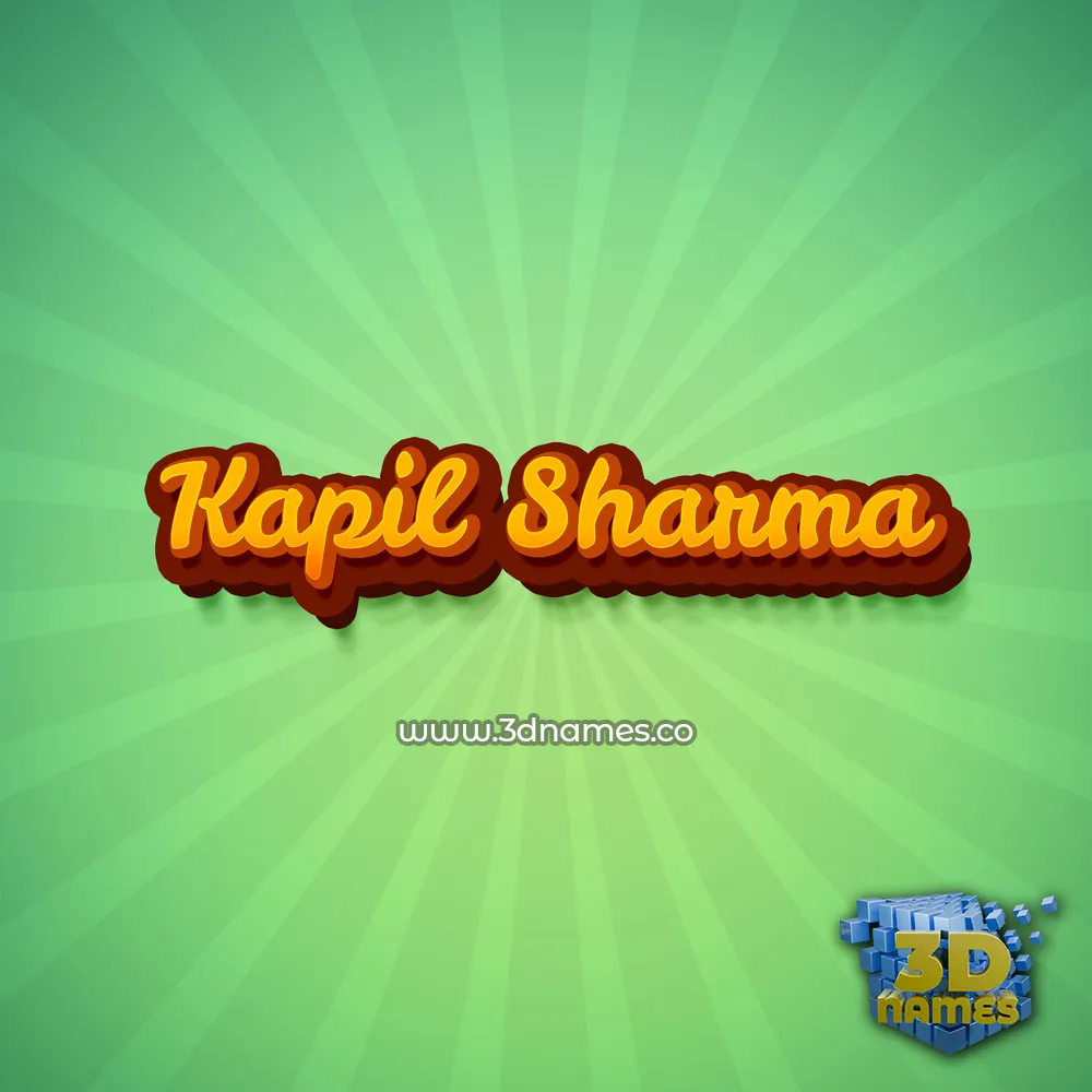 kapil sharma in Green Rays style - 3D name wallpaper