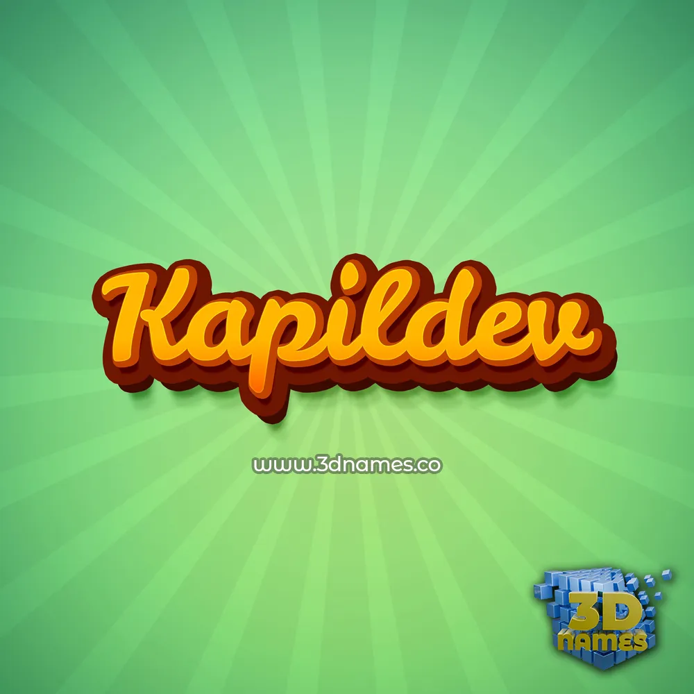 kapildev in Green Rays style - 3D name wallpaper
