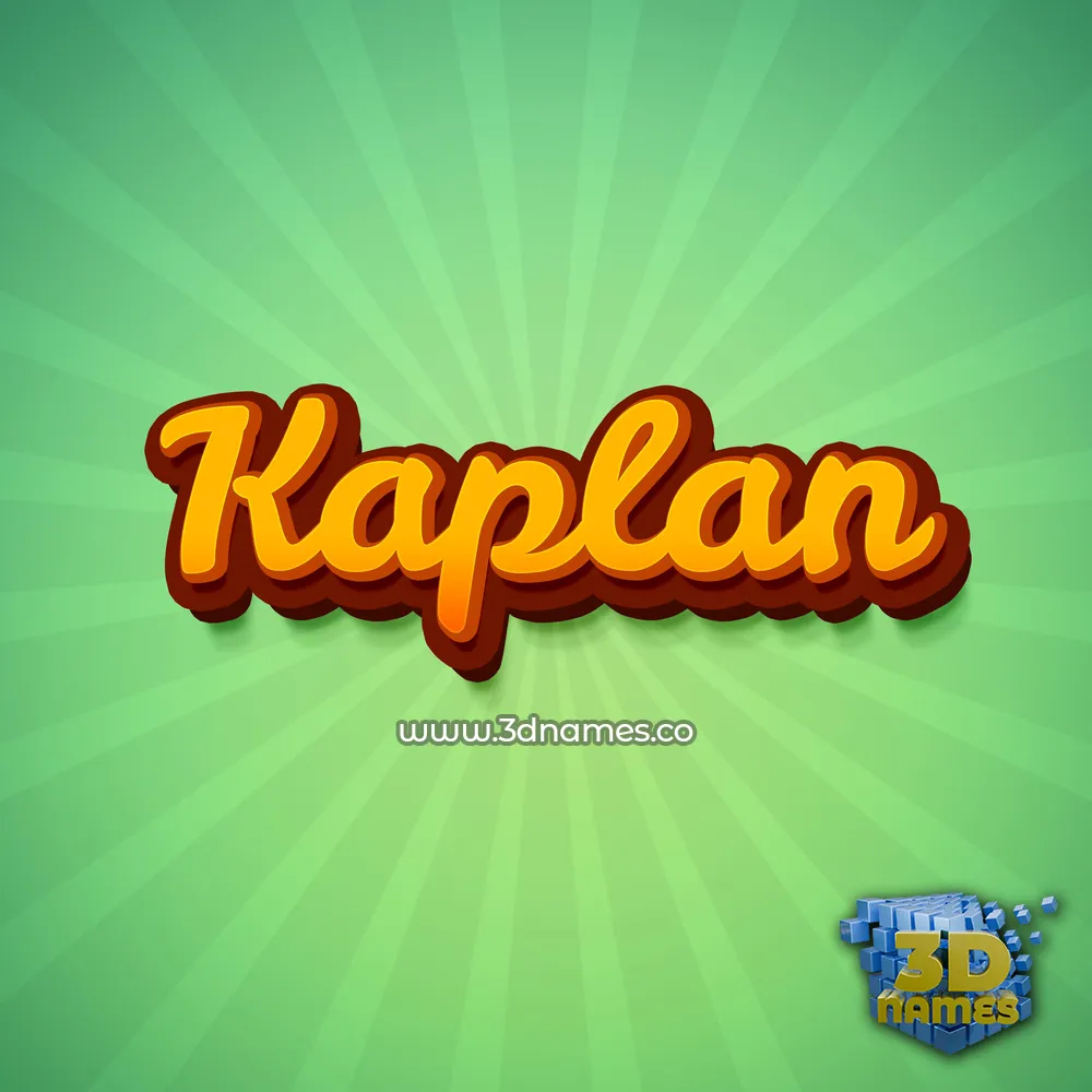 kaplan in Green Rays style - 3D name wallpaper