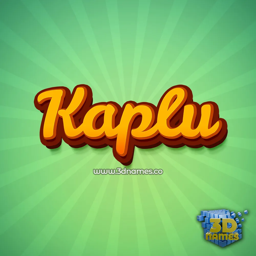 kaplu in Green Rays style - 3D name wallpaper