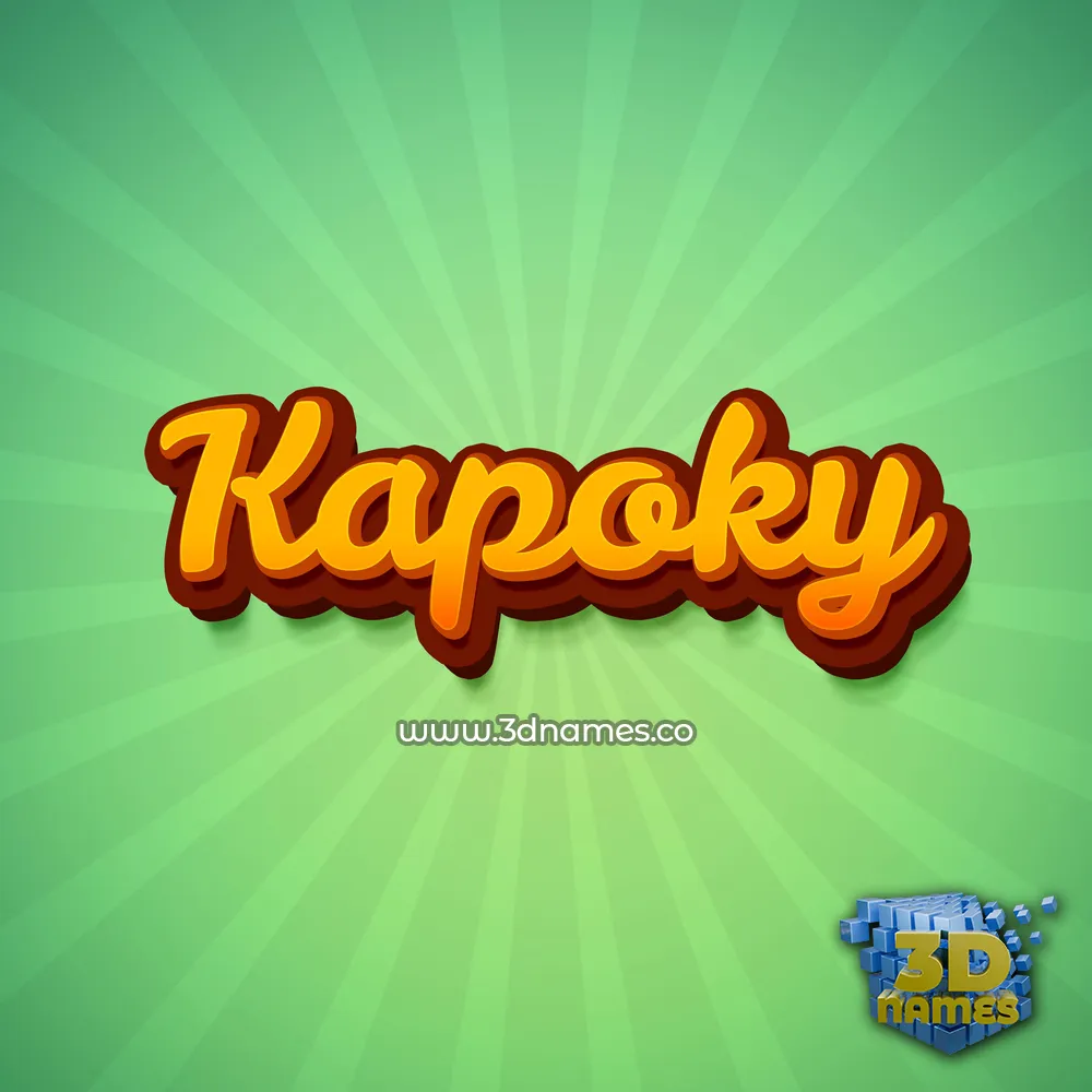 kapoky in Green Rays style - 3D name wallpaper