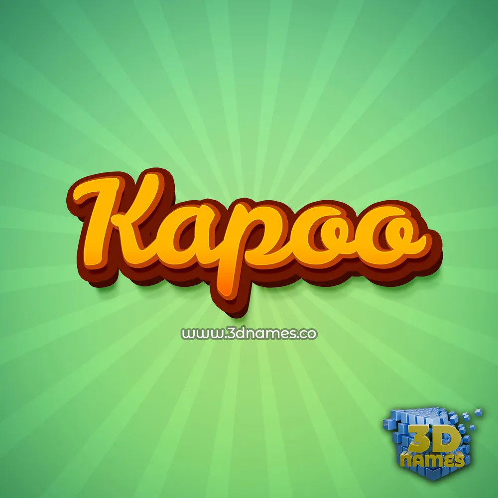 kapoo in Green Rays style - 3D name wallpaper