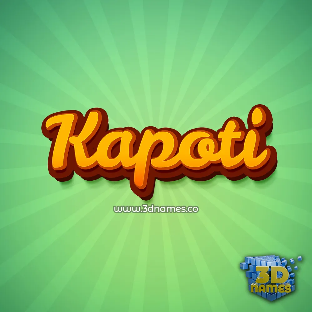 kapoti in Green Rays style - 3D name wallpaper