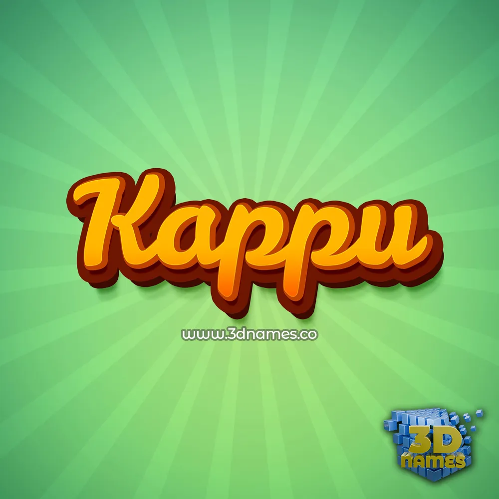kappu in Green Rays style - 3D name wallpaper