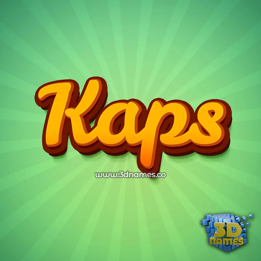 kaps in Green Rays style - 3D name wallpaper