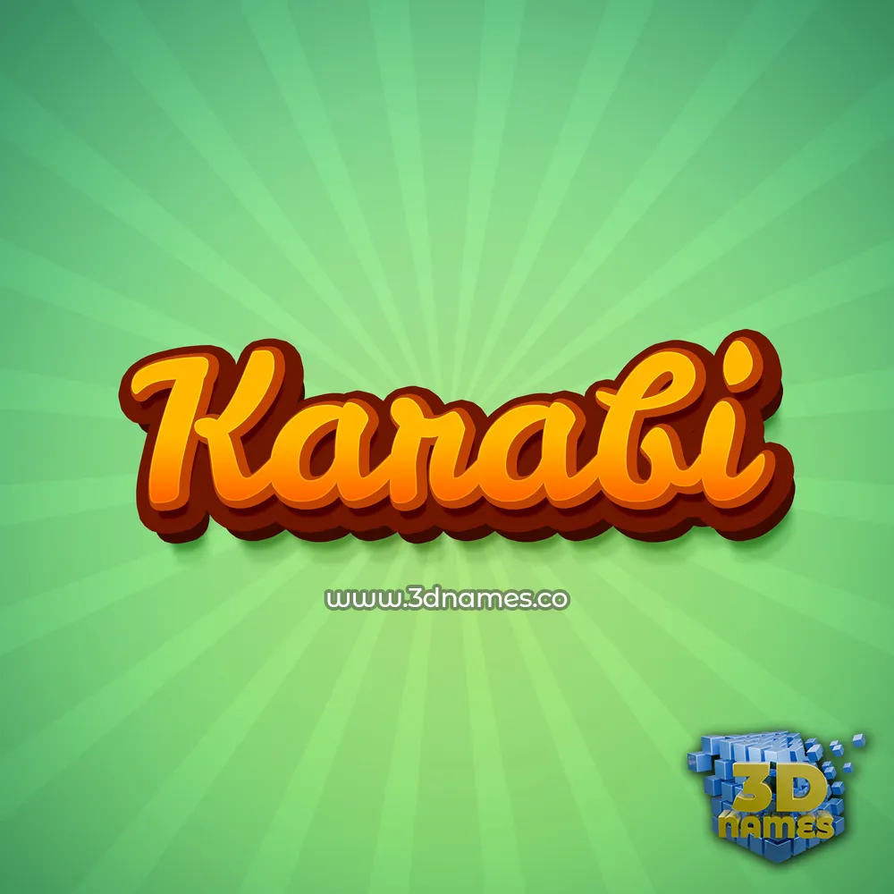 karabi in Green Rays style - 3D name wallpaper