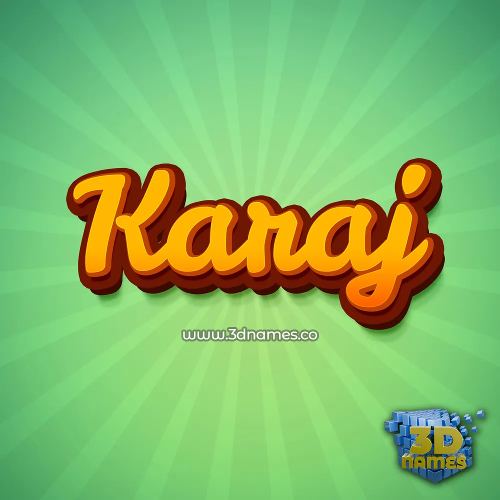 karaj in Green Rays style - 3D name wallpaper