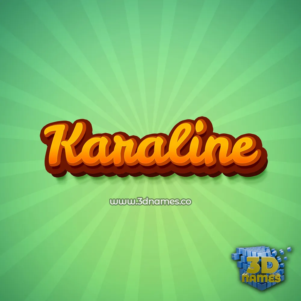 karaline in Green Rays style - 3D name wallpaper