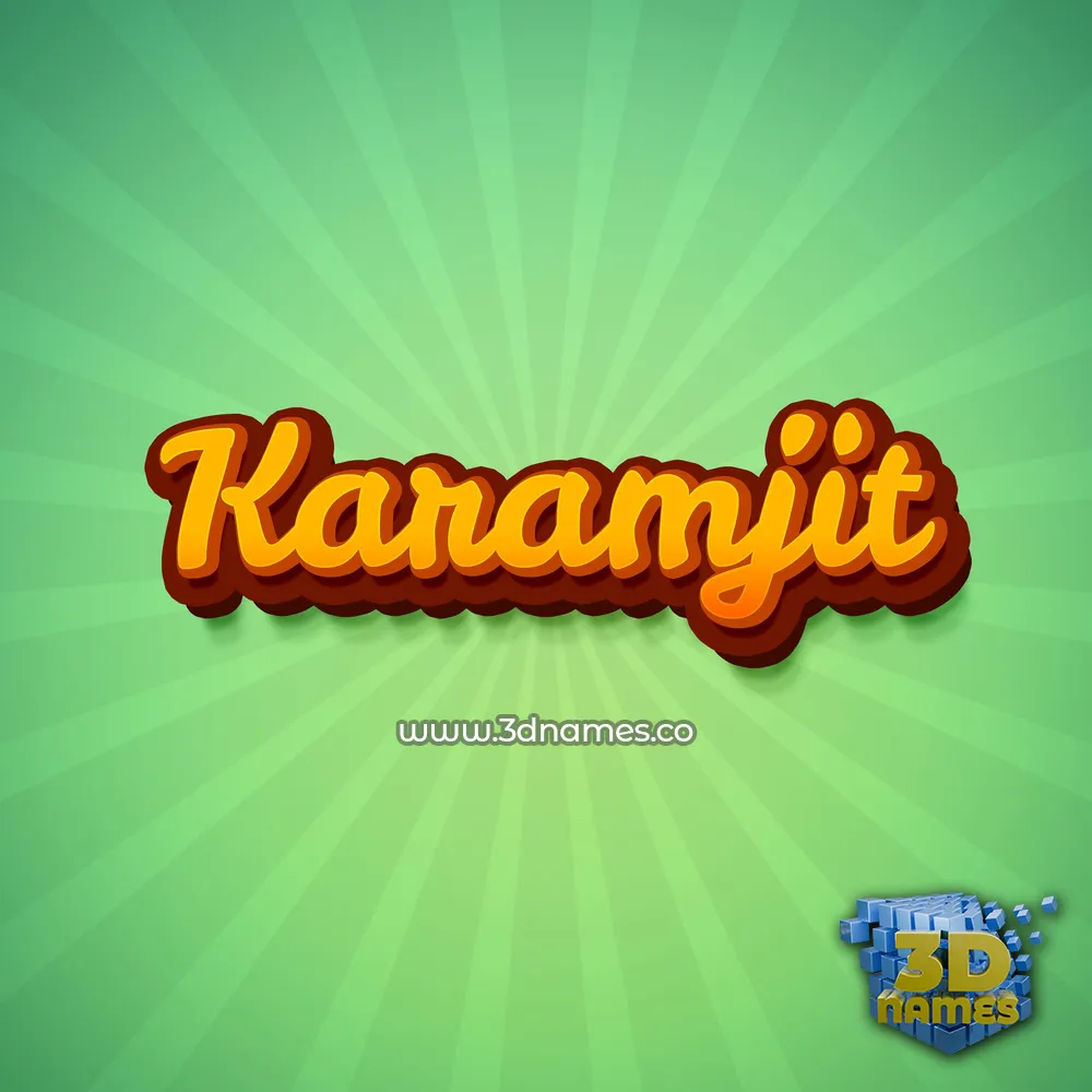 karamjit in Green Rays style - 3D name wallpaper