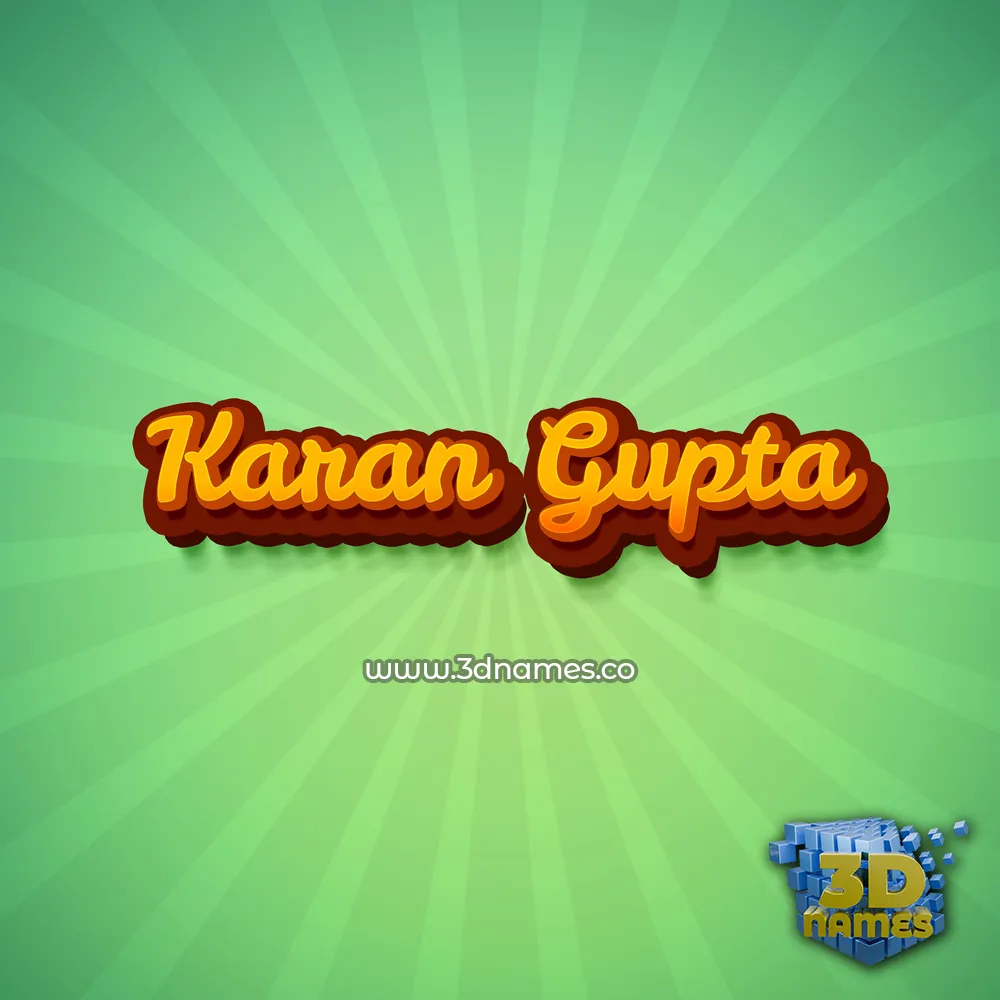 karan gupta in Green Rays style - 3D name wallpaper