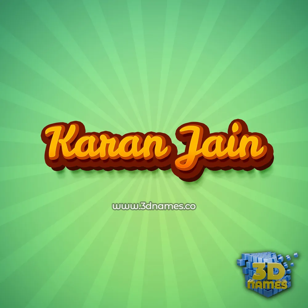 karan jain in Green Rays style - 3D name wallpaper
