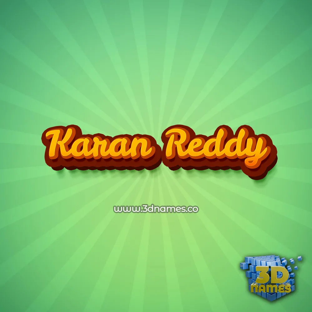 karan reddy in Green Rays style - 3D name wallpaper