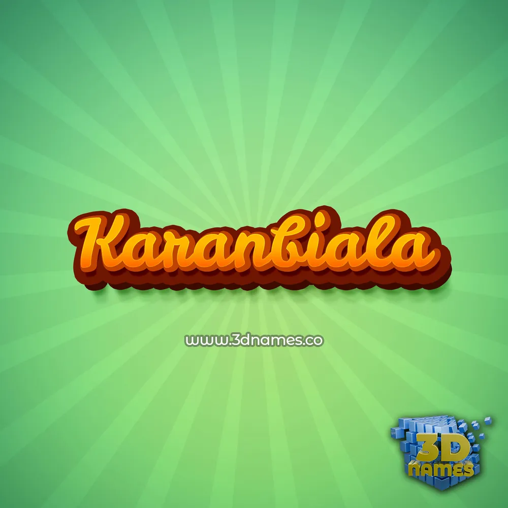 karanbiala in Green Rays style - 3D name wallpaper