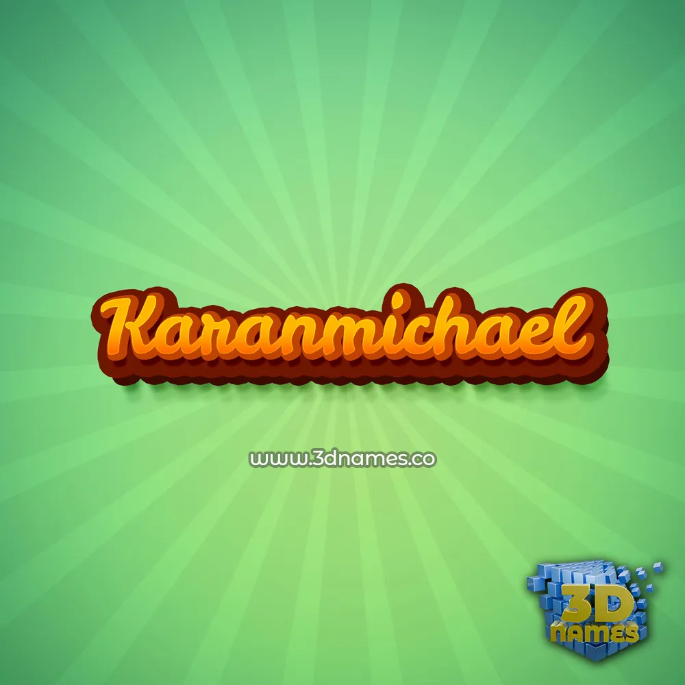 karanmichael in Green Rays style - 3D name wallpaper