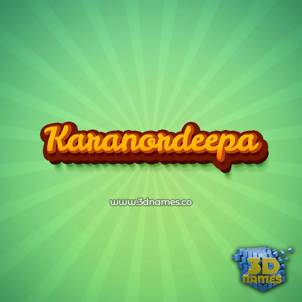 karanordeepa in Green Rays style - 3D name wallpaper