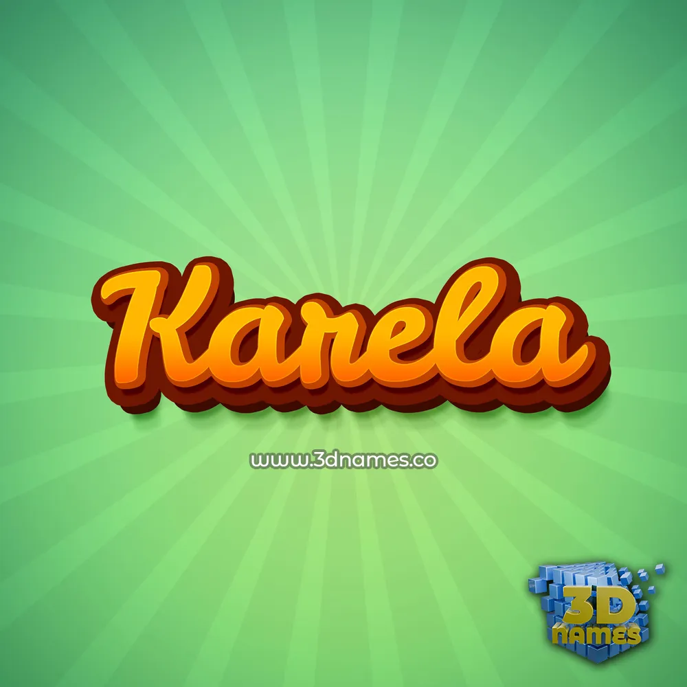 karela in Green Rays style - 3D name wallpaper