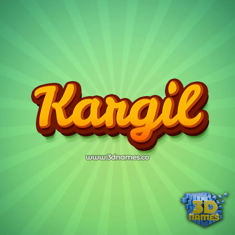 kargil in Green Rays style - 3D name wallpaper