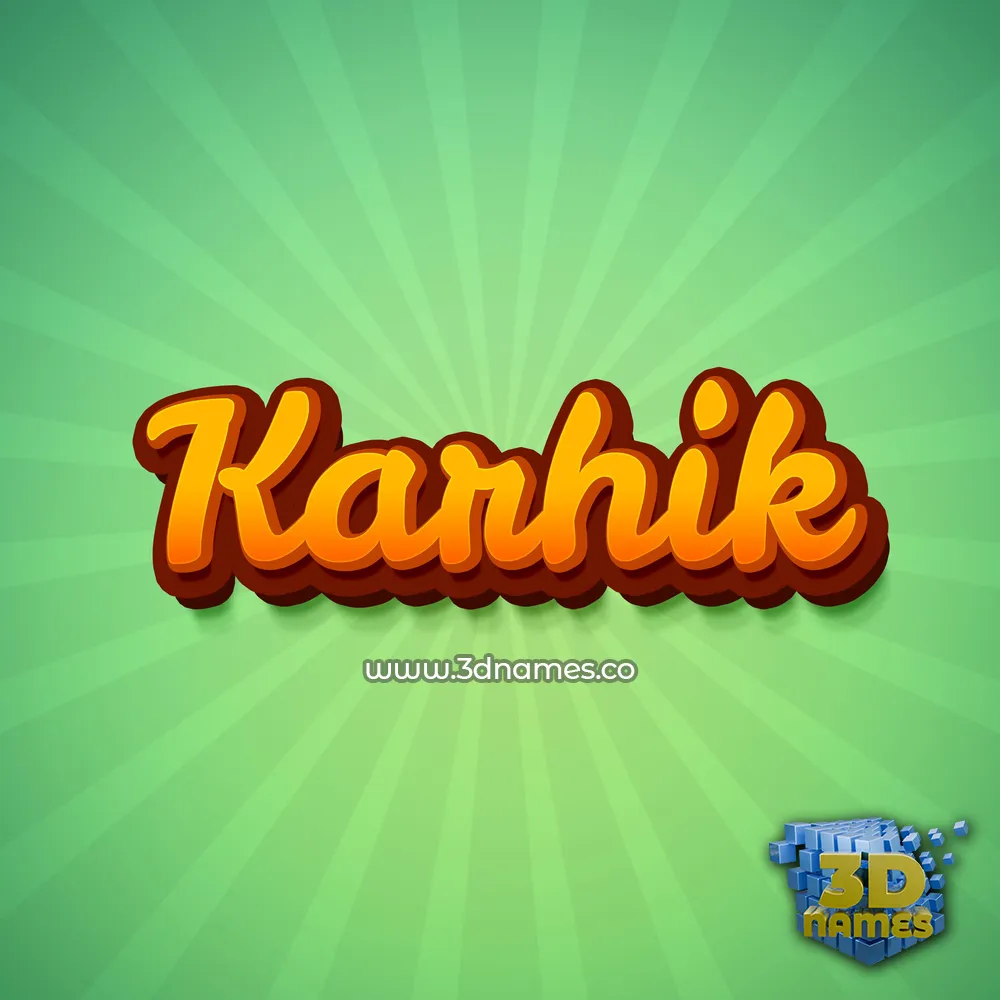 karhik in Green Rays style - 3D name wallpaper