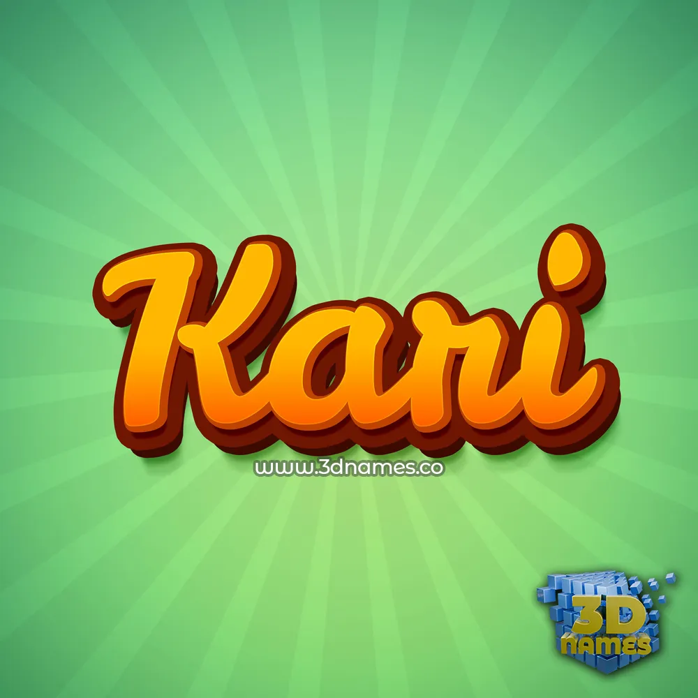 kari in Green Rays style - 3D name wallpaper