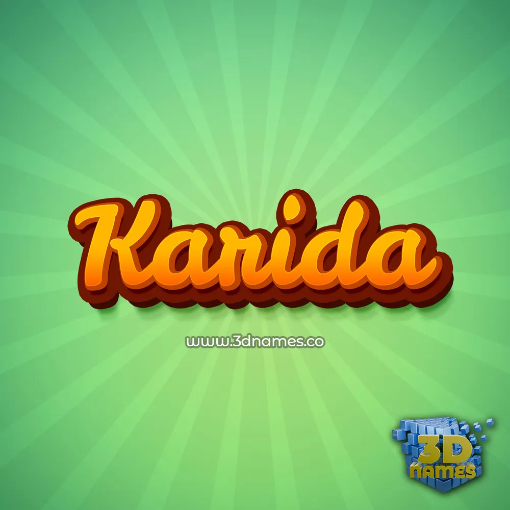 karida in Green Rays style - 3D name wallpaper