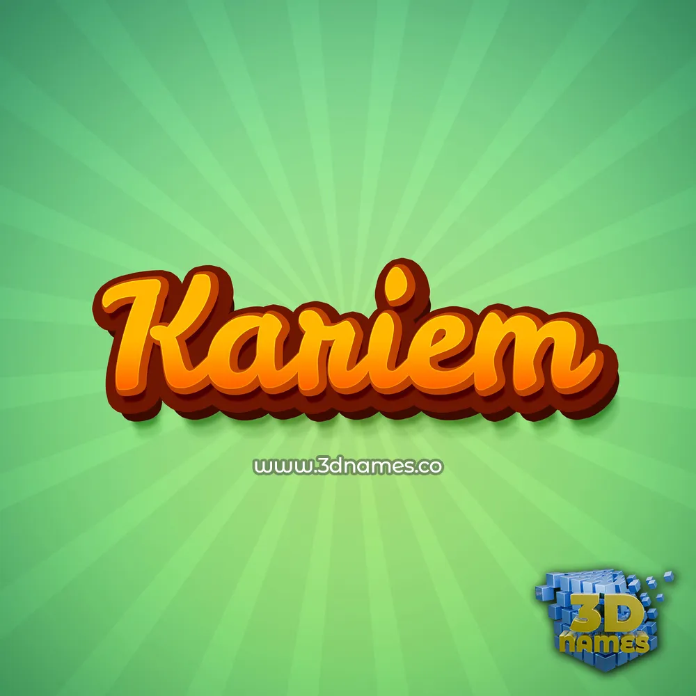 kariem in Green Rays style - 3D name wallpaper