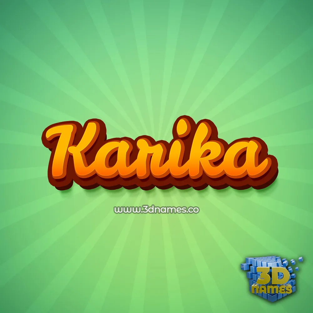 karika in Green Rays style - 3D name wallpaper